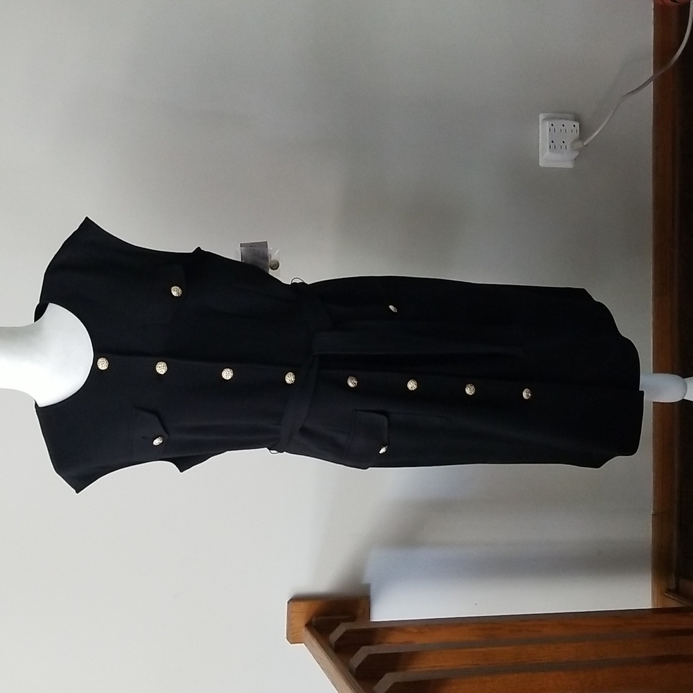 Kasper-black knit sleeveless dress, size 12